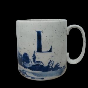 Quality Stoneware "L" Initial Coffee Mug